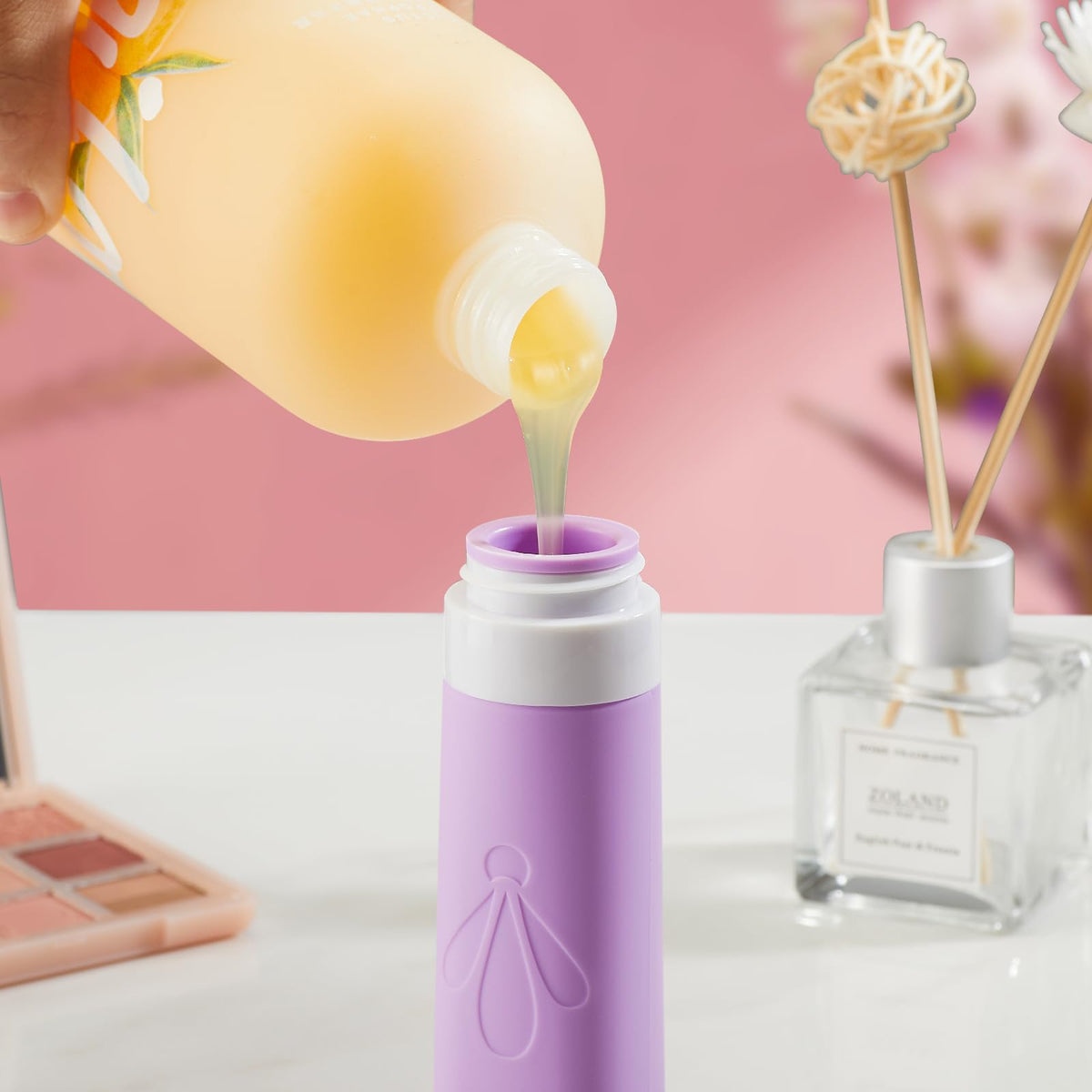 BPA-free silicone INSFIT bottles safe for liquids during travel.
