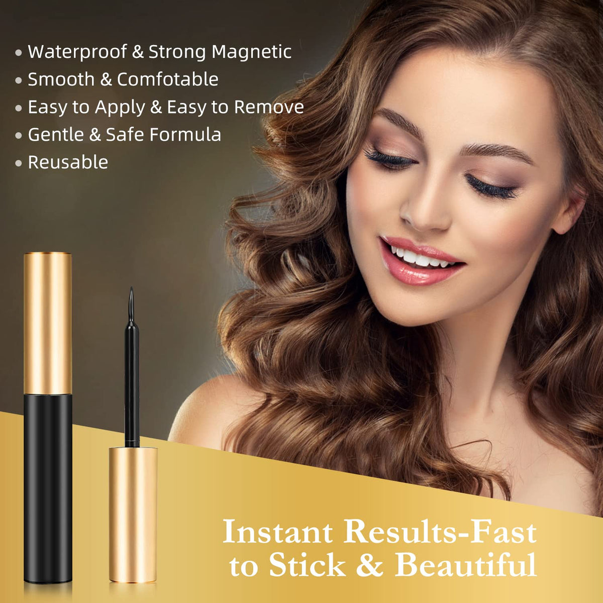 INSMART wear-tested, lightweight lashes provide a natural look.