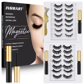INSMART magnetic eyelashes design with ultra-soft fibers and strong magnets for comfortable wear.