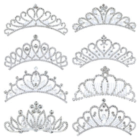 inSowni princess crown side combs sparkle with rhinestones for elegant party looks