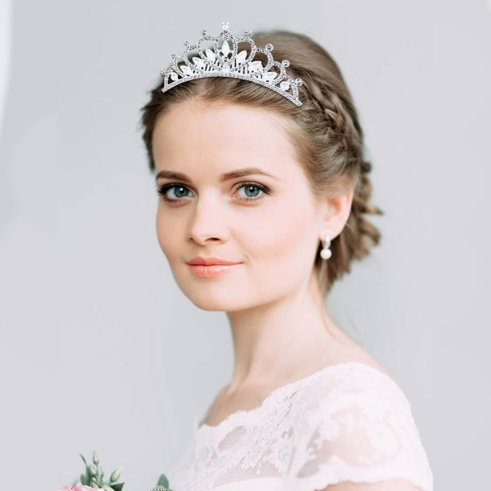 inSowni 8-pack silver hair side combs ideal for brides and teens