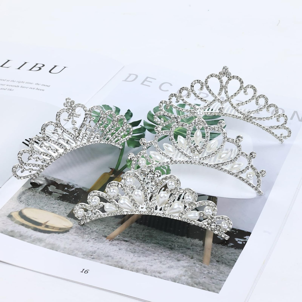 inSowni intricately crafted rhinestone crown adds timeless charm