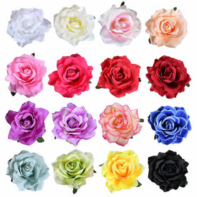 inSowni rose flower clip close-up shows lifelike petals for elegant hairstyles