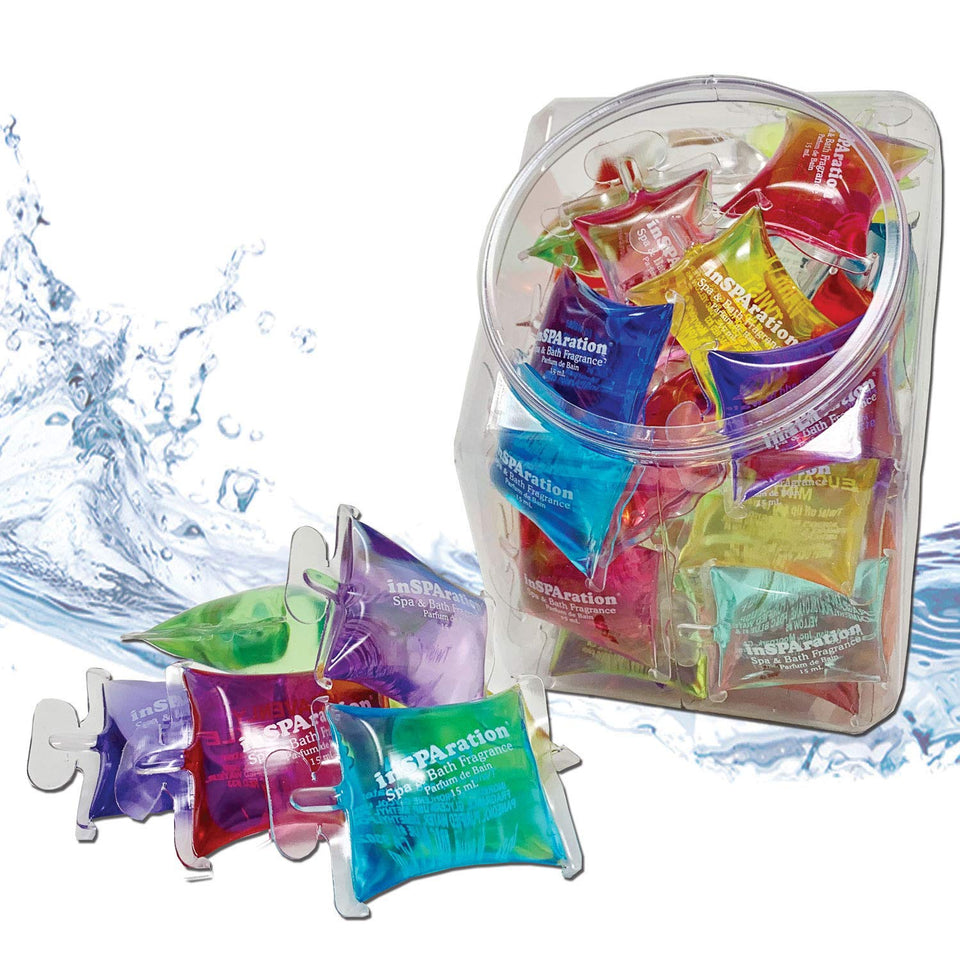 InSPAration 152 hot tub fragrance pillow packs enhance spa ambiance.