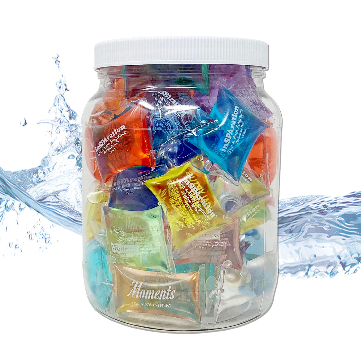 InSPAration 50-sample pillow packets in a fish bowl offer versatile aroma options.