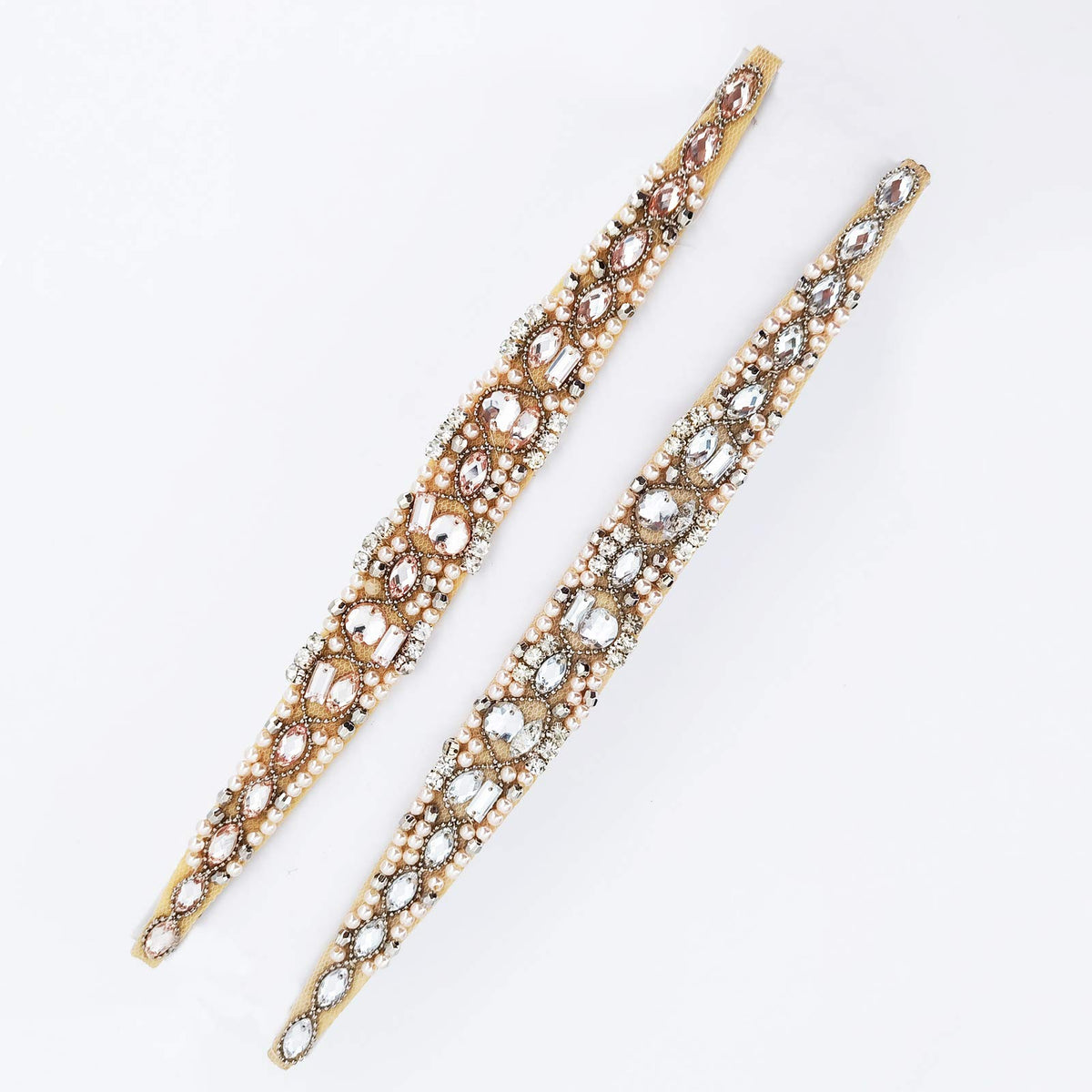 Inspirelle glass rhinestone headband style 3 shines with crystal beads for evenings.