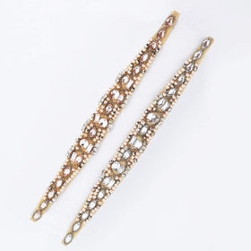 Inspirelle glass rhinestone headband style 3 shines with crystal beads for evenings.