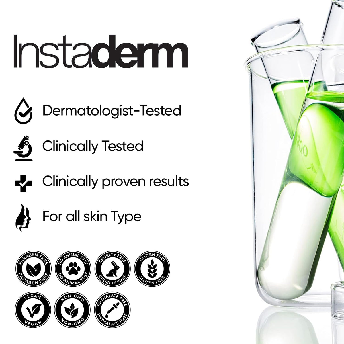 Retail display featuring Instaderm Vitamin K Cream for daily skincare.