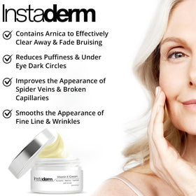 Instaderm Vitamin K Cream Arnica tube, ready for daily use.