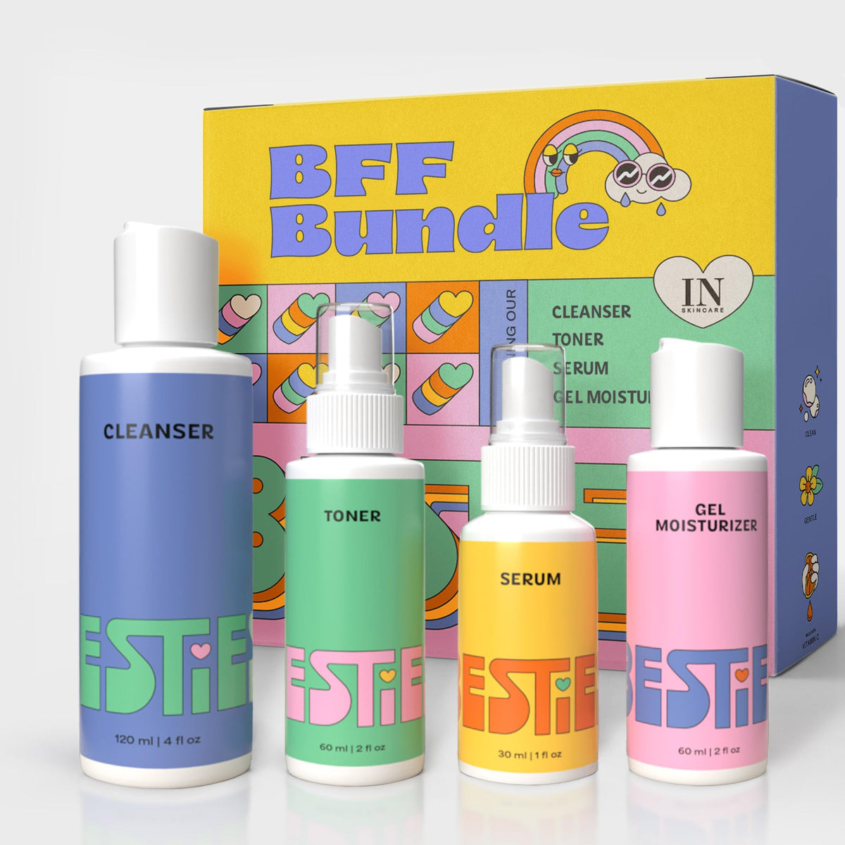 InstaNatural Besties cleanser bottle promotes a refreshed, clean complexion.