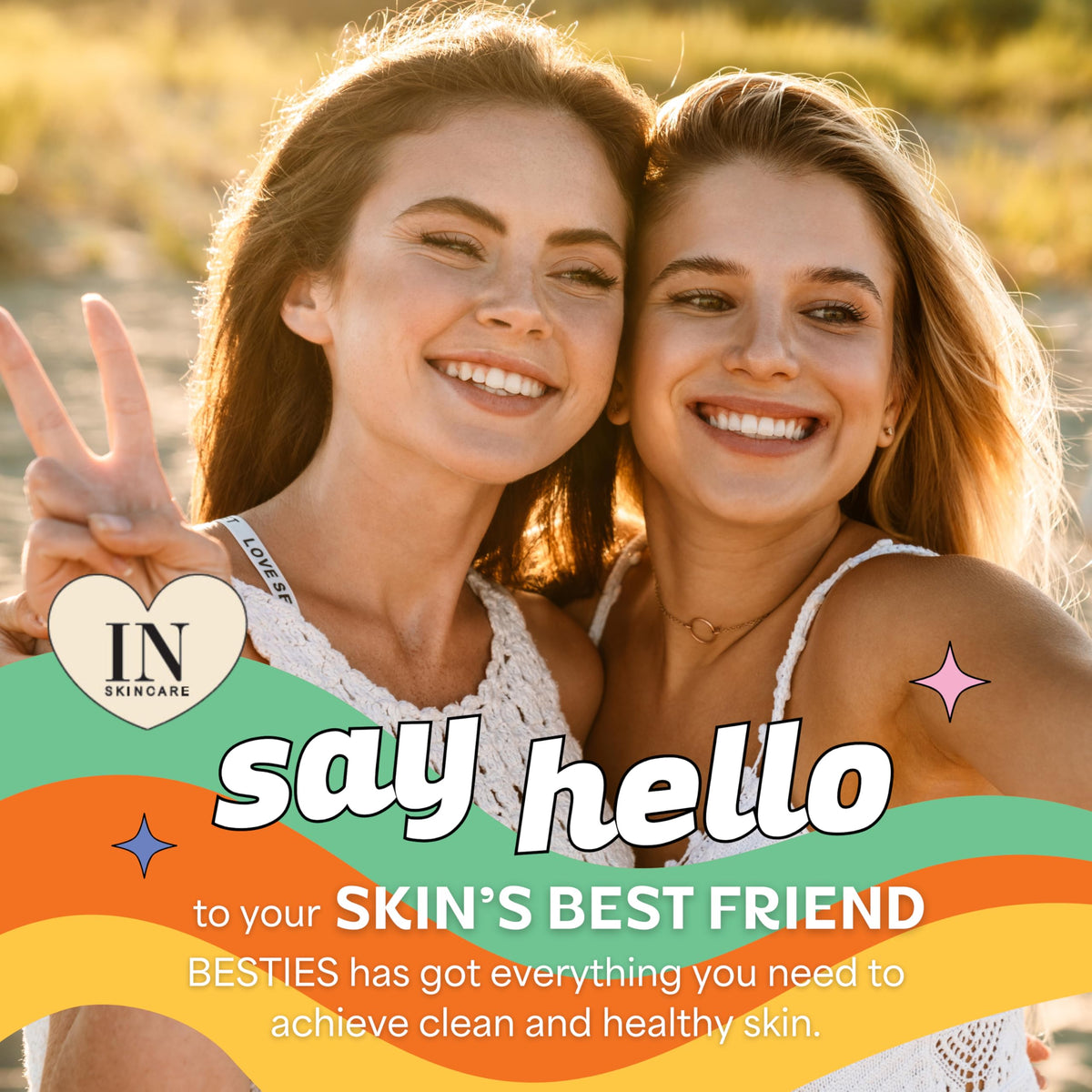 InstaNatural Besties toner bottle helps hydrate and purify skin.