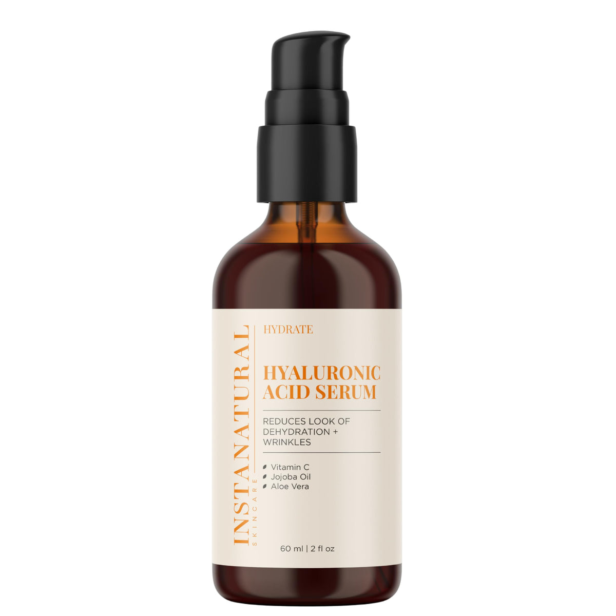InstaNatural Hyaluronic Acid Serum bottle ready for daily hydration