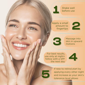 InstaNatural Retinol Serum texture close-up shows a lightweight, fast-absorbing formula.