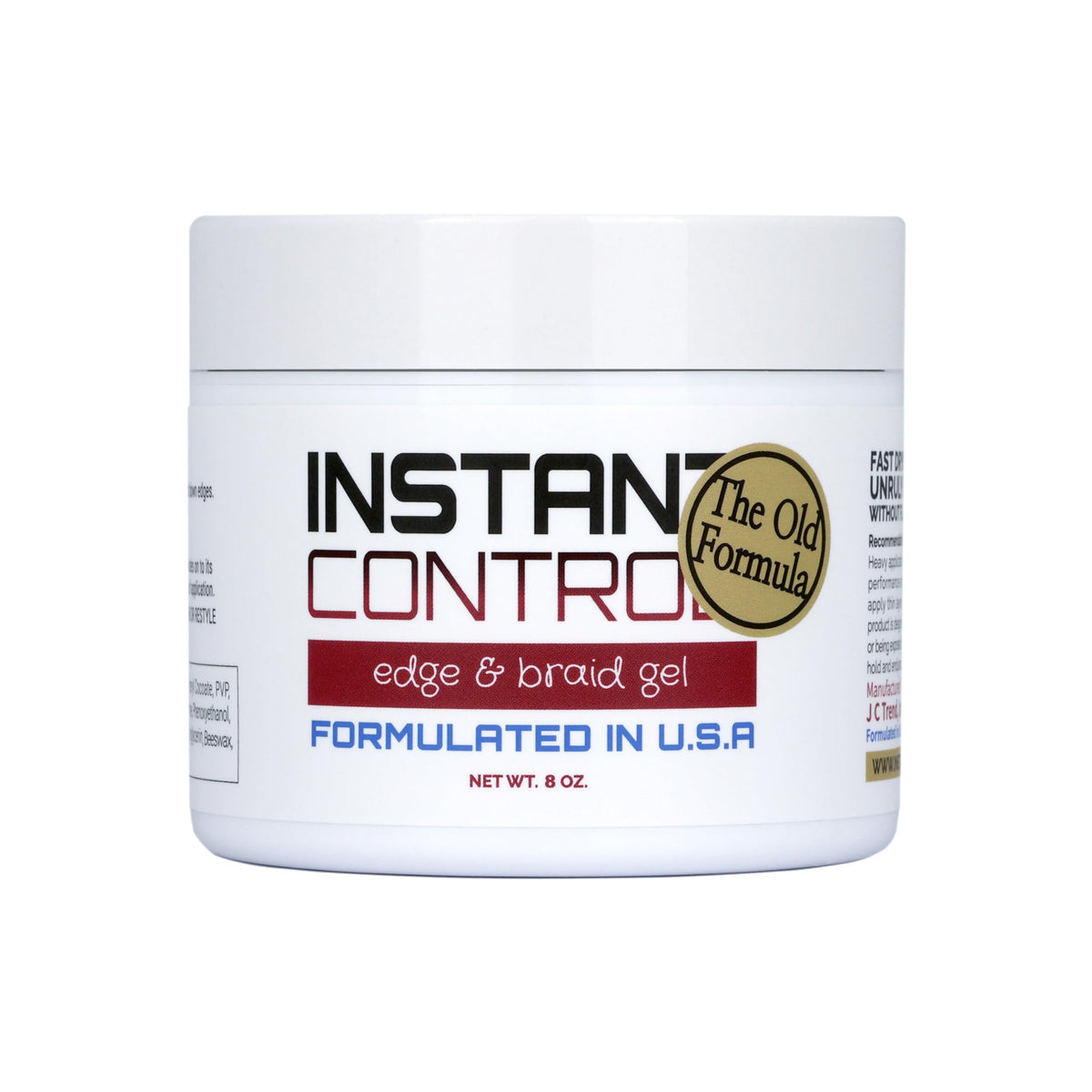 Instant Control Edge & Braid Gel bottle shows 8-ounce size for sleek edges