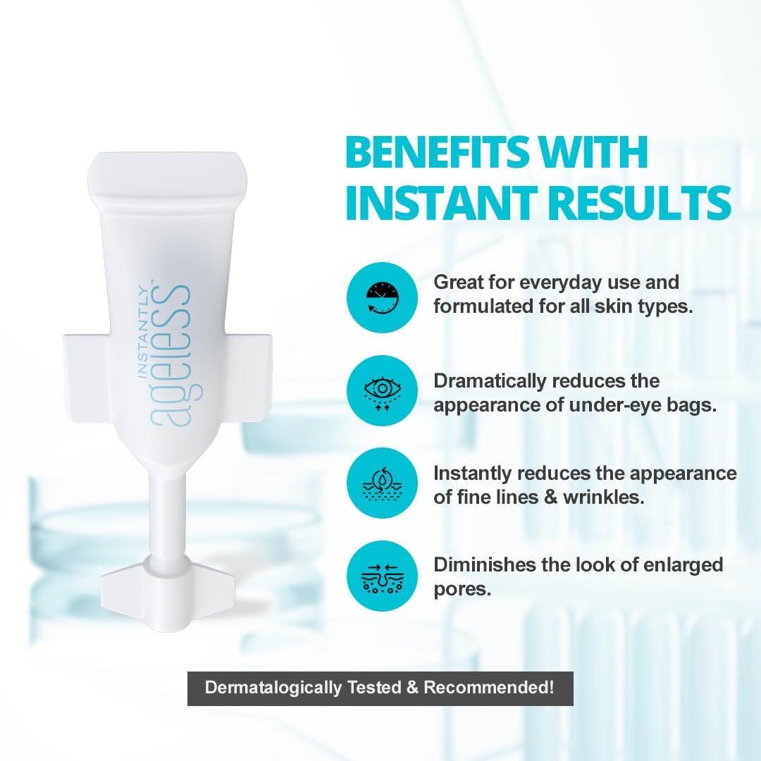 Instantly Ageless anti-aging neck application demonstrates versatile coverage beyond the eyes.