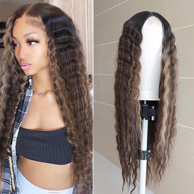 INSTASTYLE wigs 30-inch curly honey blonde for voluminous, natural-looking length