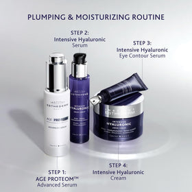 Branding and bottle design of Institut Esthederm Paris Intensive Hyaluronic Eye Contour Serum.