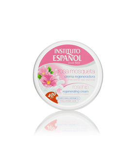 Instituto Español Rosehip Regenerating Cream jar showing premium packaging for moisturized skin