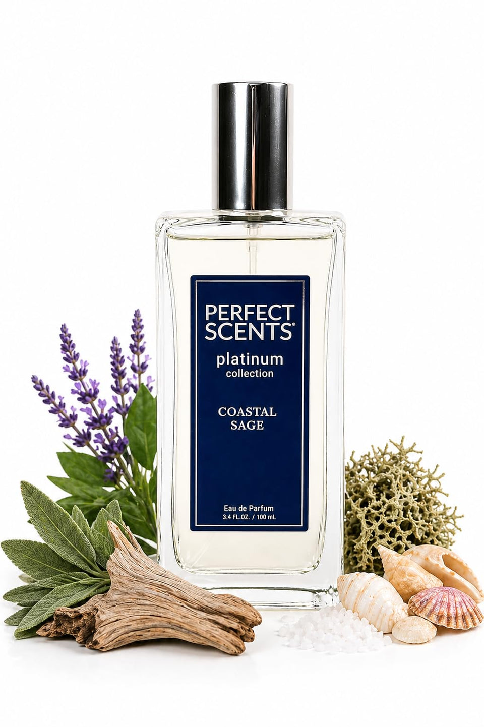 Instyle Fragrances Coastal Sage EDP bottle, unisex scent for all-day wear.