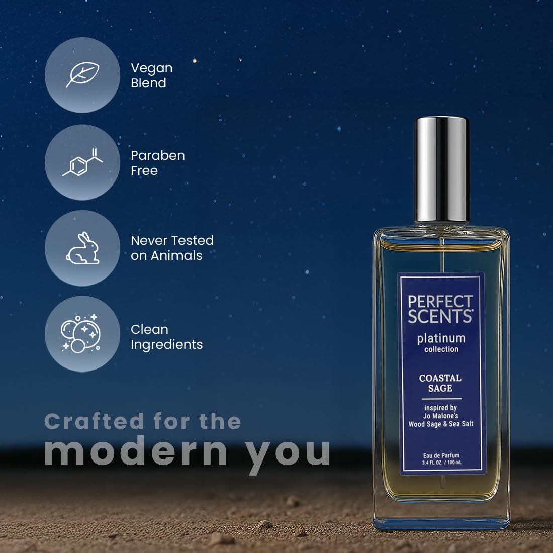 Close-up of top notes sage and grapefruit, bright opening for daily energy.