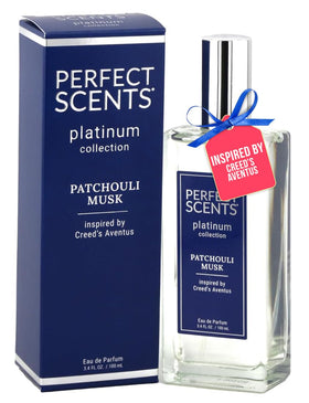 InStyle Fragrances Platinum Patchouli Musk bottle front view highlighting woody-aromatic profile.