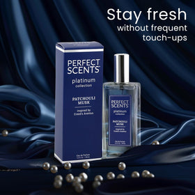 InStyle Fragrances lineup featuring Platinum Patchouli Musk alongside branding.
