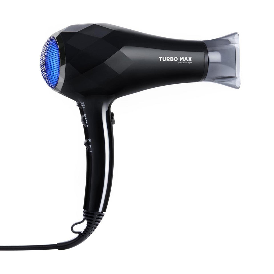 InStyler Turbo MAX Ionic Dryer front view with strong airflow for fast drying