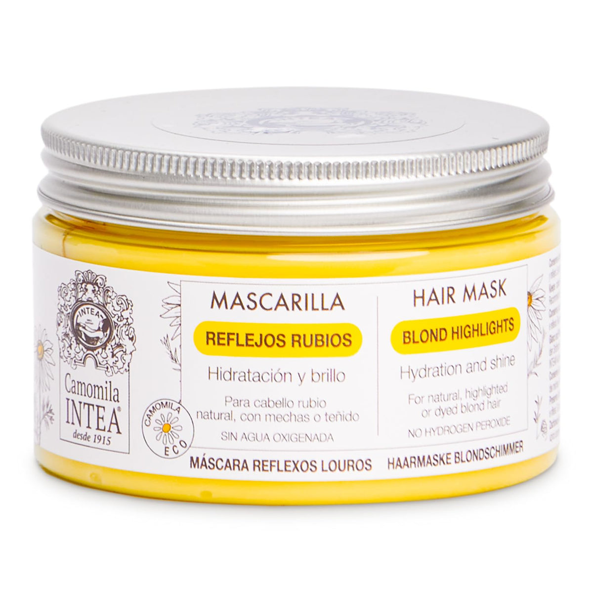 Intea Blonde Hair Mask bottle front showing packaging and shine enhancement for blonde hair.