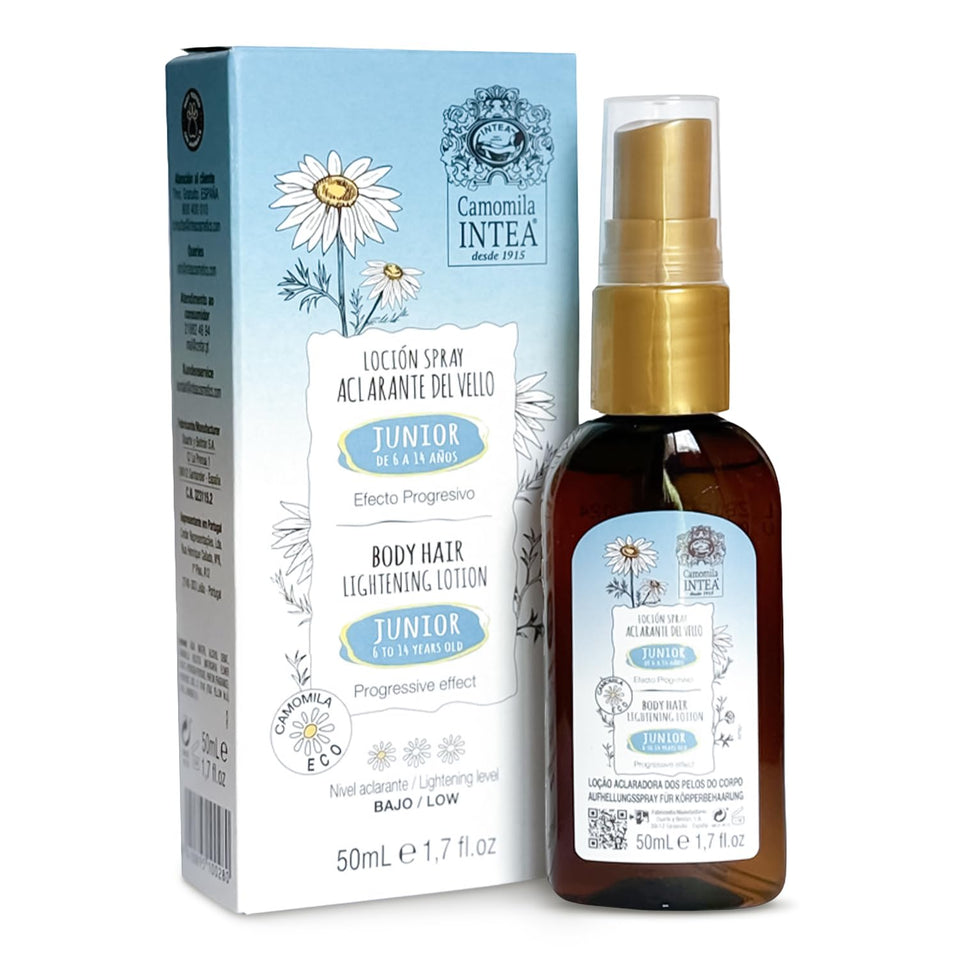 Intea Camomila Junior bottle spray for gentle direct application to lighten hair gradually.