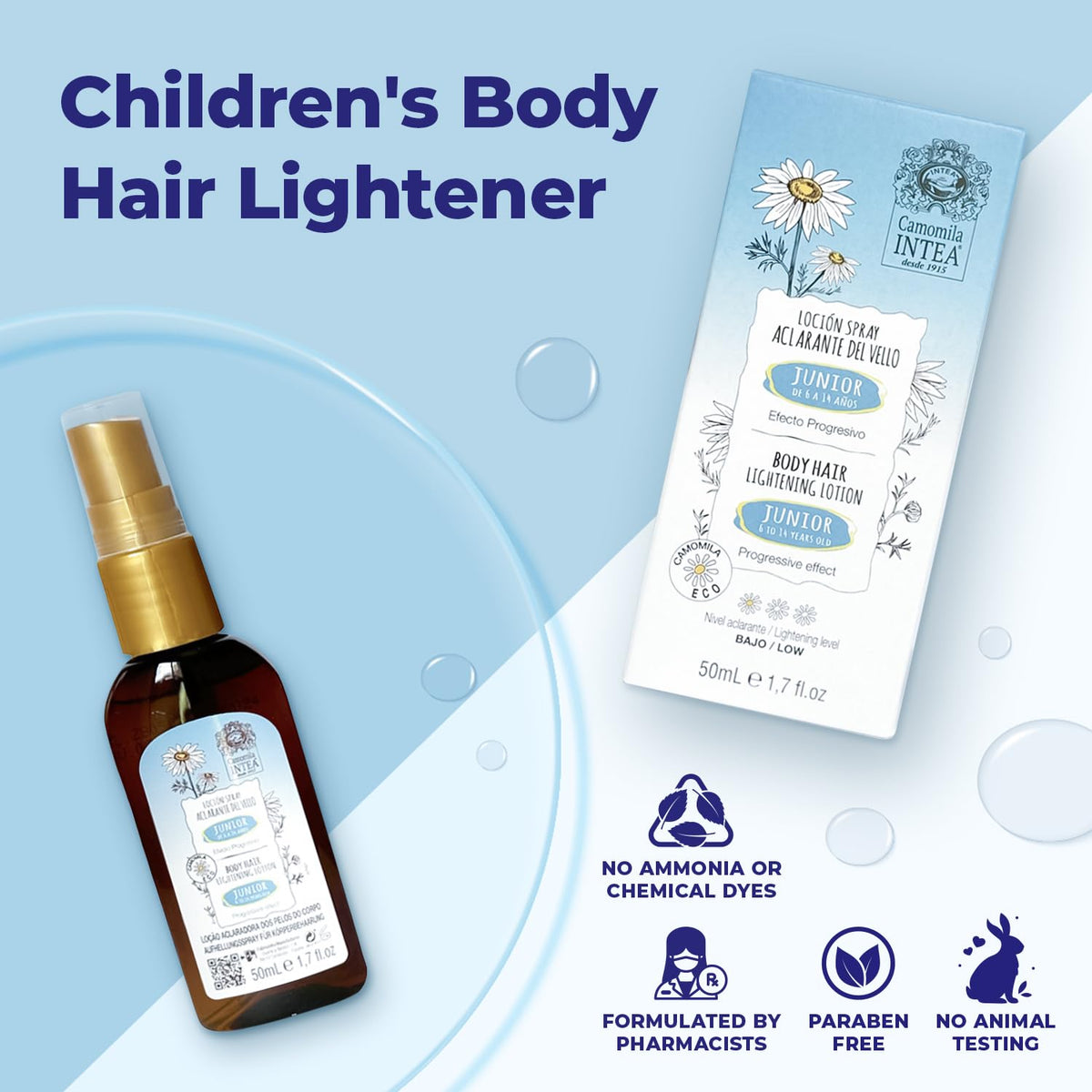 Intea Camomila Junior chamomile extract supports natural lightening without harsh chemicals.
