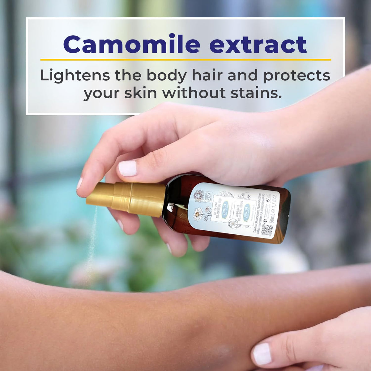 Intea Camomila Junior bottle shows no-ammonia formula, emphasizing gentleness.