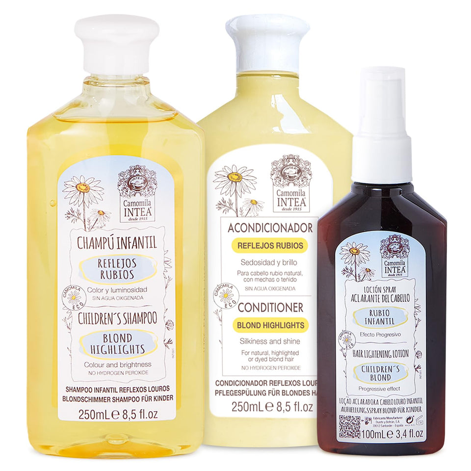 Intea Camomila Kids Shampoo bottle for gentle cleansing and light blonde results.