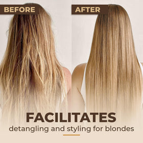 Intea Hair Mask massaged through damp hair from roots to ends.