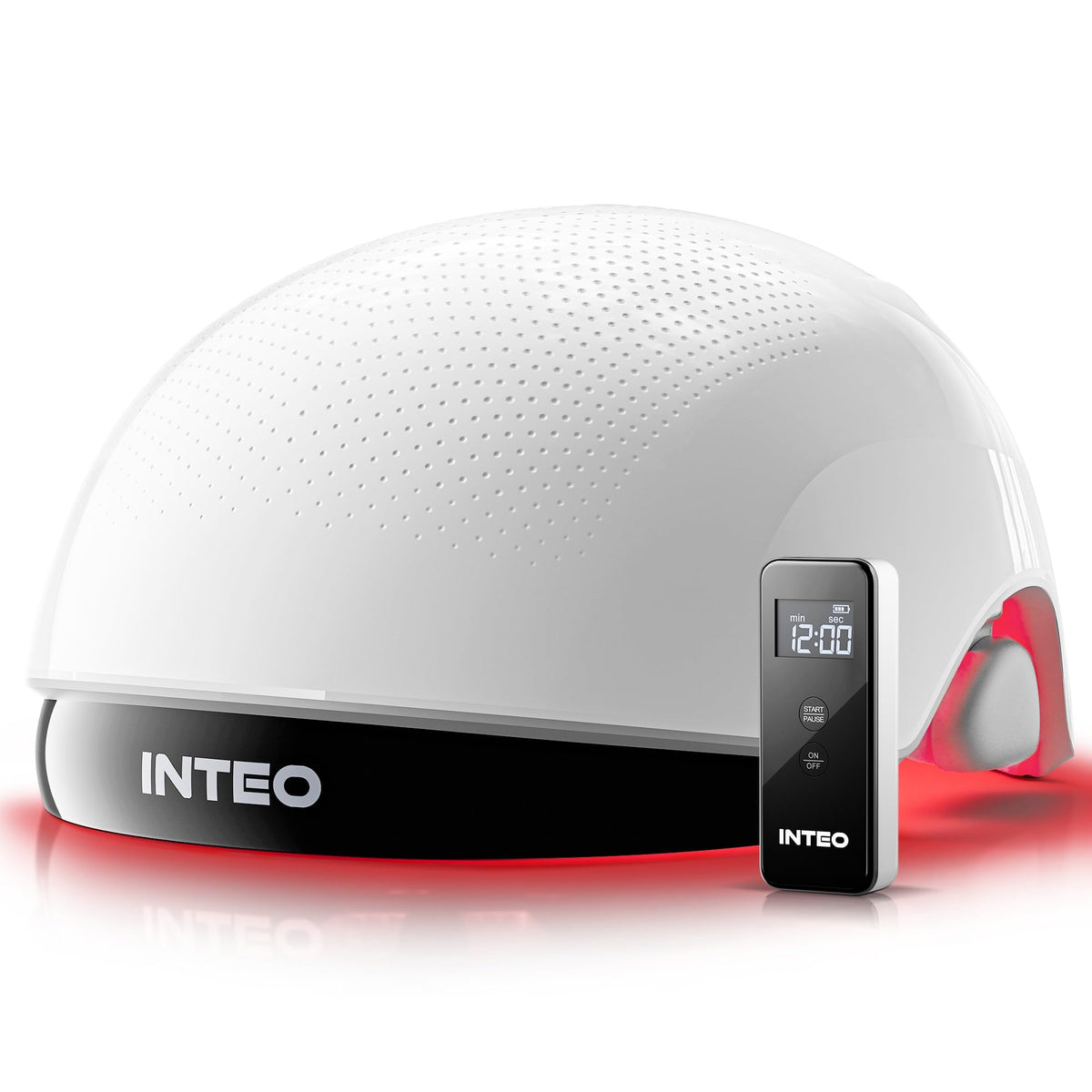 INTEO red-light hair growth cap front view for at-home treatment
