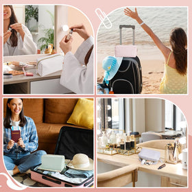 INTERWARM makeup bag gray compact storage for travel.