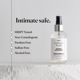 IntiMD Coochy ingredients label emphasizes paraben-free, sulfate-free formula