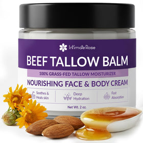 Intimate Rose beef tallow face balm whipped texture for smooth, hydrated skin.