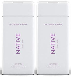 Intotal TKK Native Body Wash label detail shows lavender-rose blend and 2-pack.