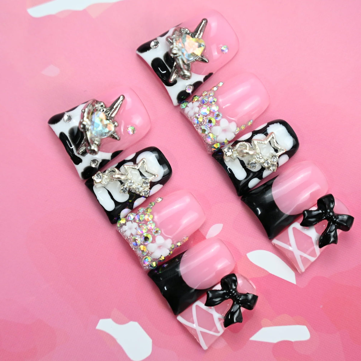 IntoVibes ballet ribbons duck nails with a glossy finish for chic looks