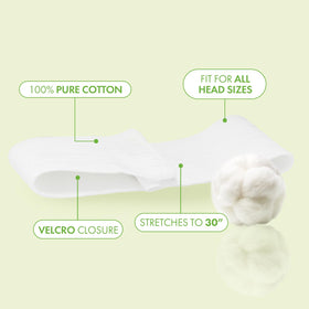 Intrinsics spa headbands made of soft cotton for comfortable facial treatments.