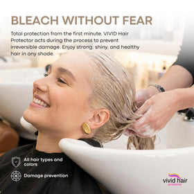 INVERTO VIVID HAIR Protector in use during treatment on hair