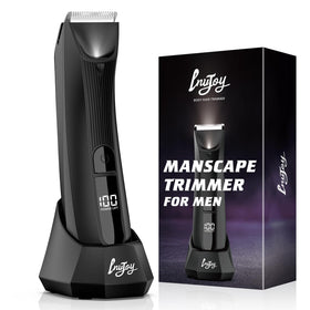 INVJOY Manscape Trimmer with soft ceramic blades for safe, comfortable grooming around sensitive areas.