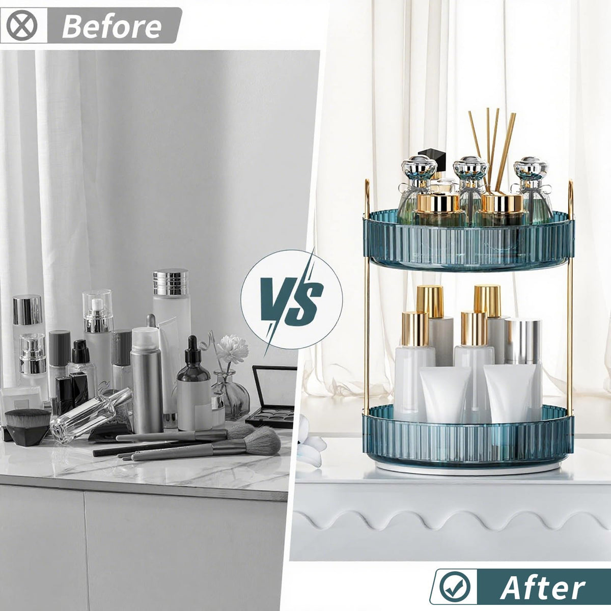 INVSSENE blue and gold design adds elegant flair to your dresser.