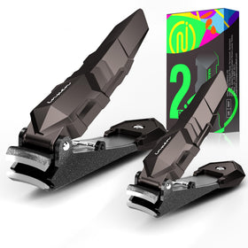INXEN nail clippers with catcher, front view, for mess-free trimming