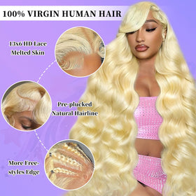 IOHLRDIM 613 blonde body-wave lace-front detail for natural parting.