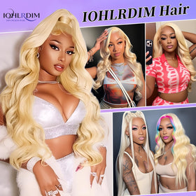 IOHLRDIM model wearing 613 blonde wig demonstrates versatile styling.