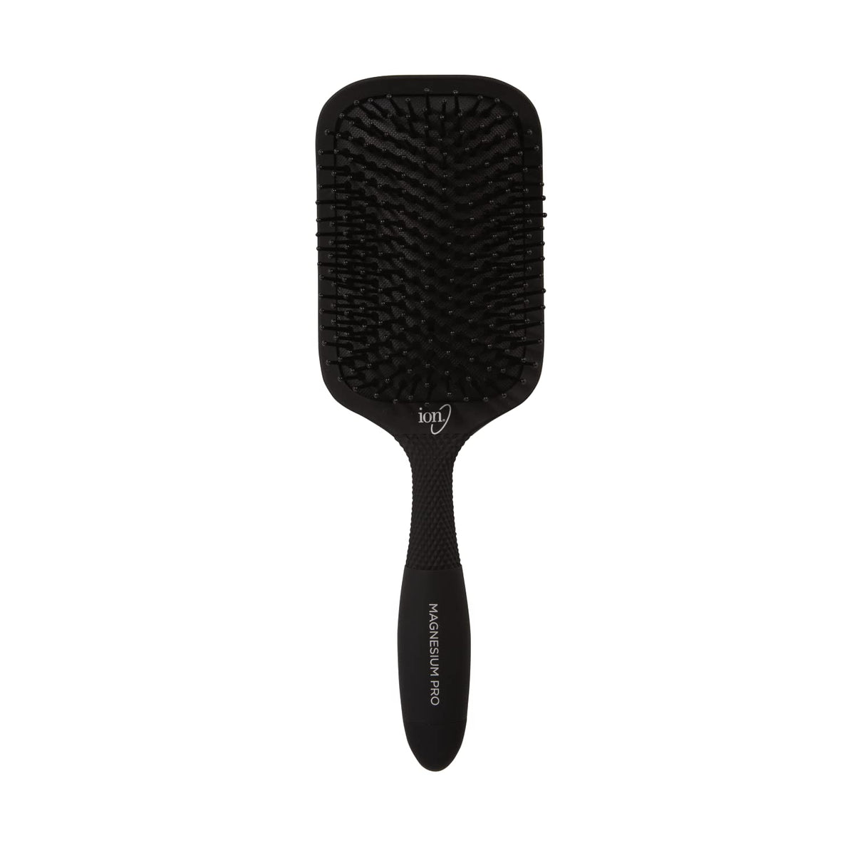 Ion Magnesium Paddle Brush soft-grip handle for comfortable blowouts.