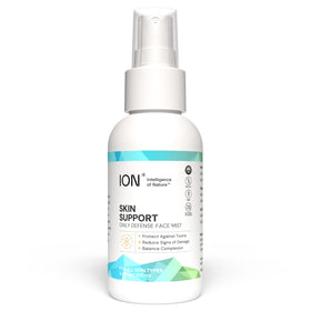 ION* Skin Support Face Mist bottle closeup highlighting daily hydration and barrier protection.