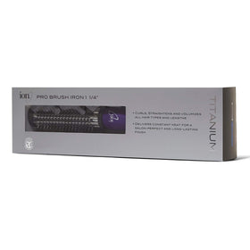 Ion Titanium Pro Brush Iron long titanium barrel delivers lift and sleek straightening.