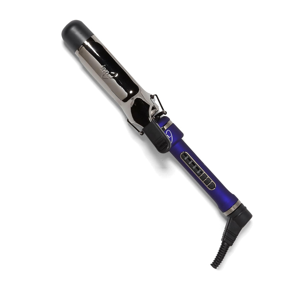 Ion Titanium Pro Curling Iron barrel closeup illustrating even heat distribution for lasting curls.